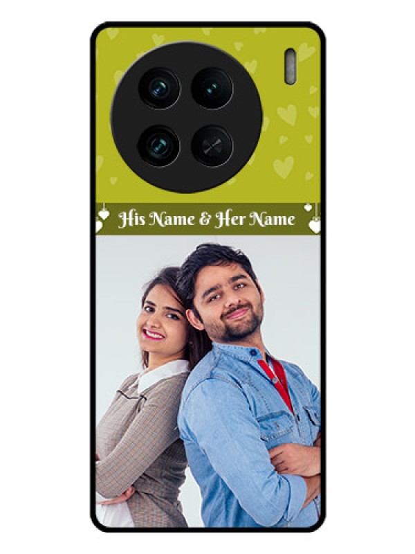 Custom Vivo X90 Pro 5G Custom Glass Phone Case - You & Me Heart Design