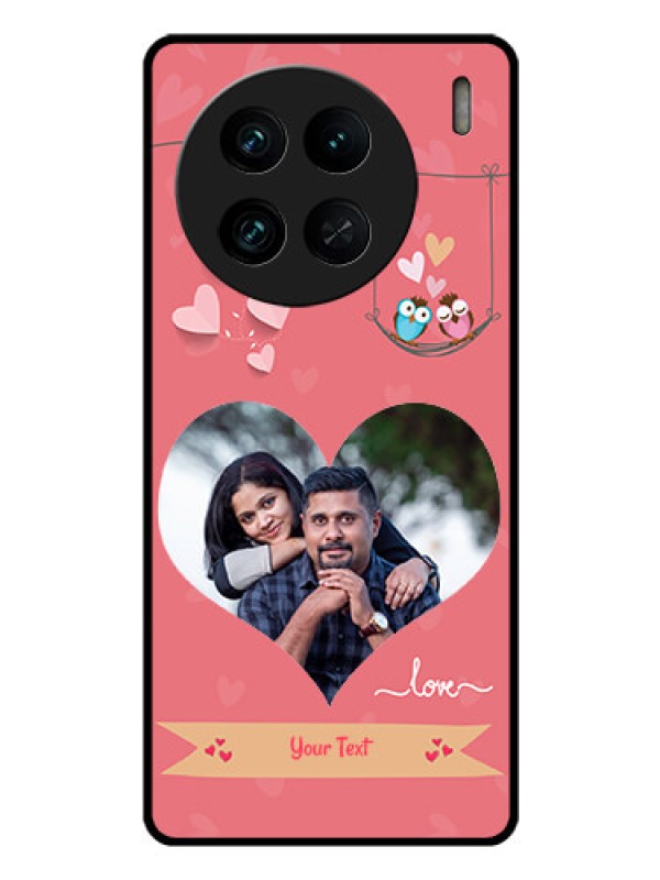 Custom Vivo X90 Pro 5G Personalized Glass Phone Case - Peach Color Love Design