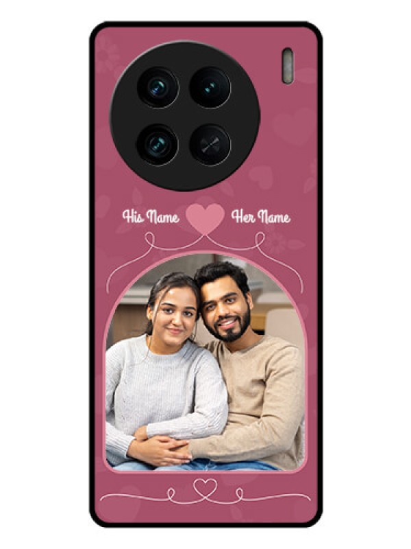 Custom Vivo X90 Pro 5G Photo Printing on Glass Case - Love Floral Design