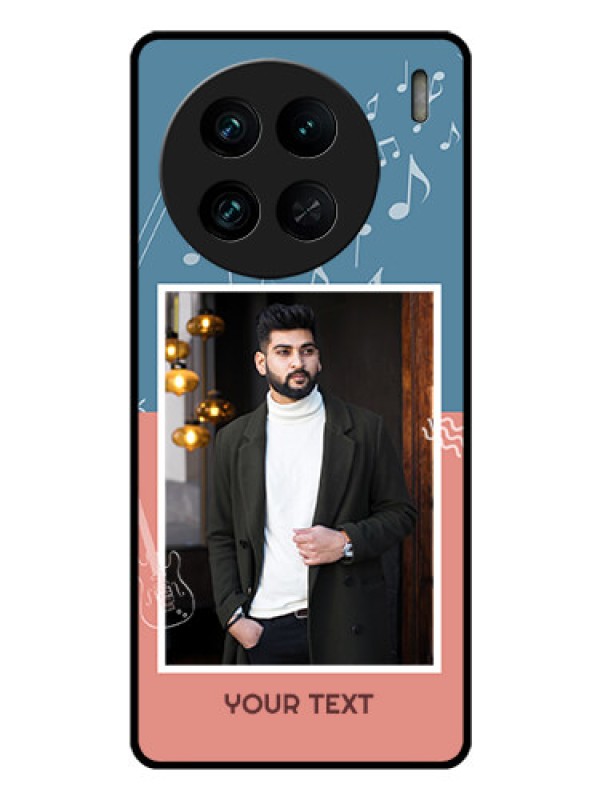 Custom Vivo X90 Pro 5G Photo Printing on Glass Case - with Color Musical Note Design