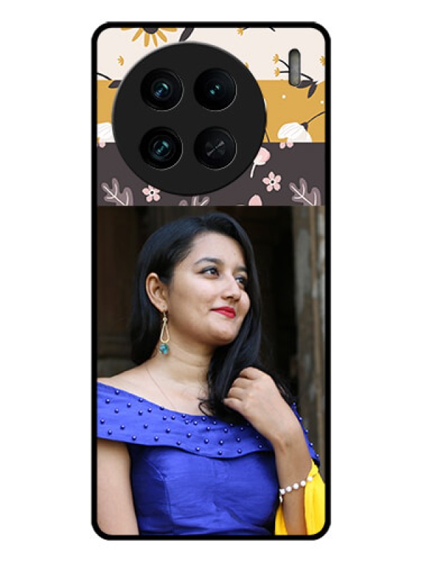 Custom Vivo X90 Pro 5G Custom Glass Phone Case - Stylish Floral Design