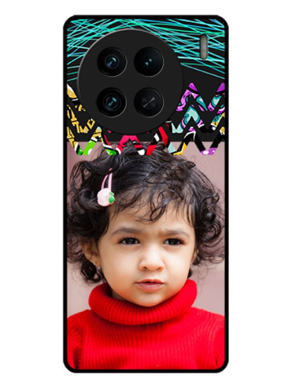 Custom Vivo X90 Pro 5G Personalized Glass Phone Case - Neon Abstract Design