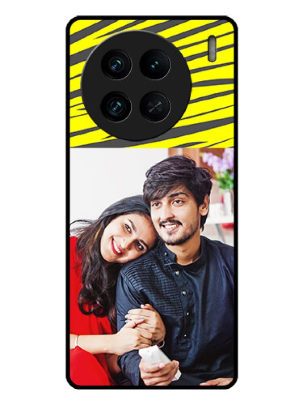 Custom Vivo X90 Pro 5G Photo Printing on Glass Case - Yellow Abstract Design