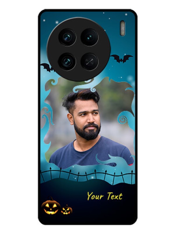 Custom Vivo X90 Pro 5G Custom Glass Phone Case - Halloween frame design
