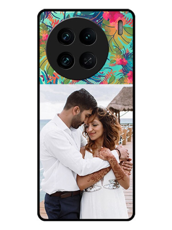 Custom Vivo X90 Pro 5G Photo Printing on Glass Case - Watercolor Floral Design