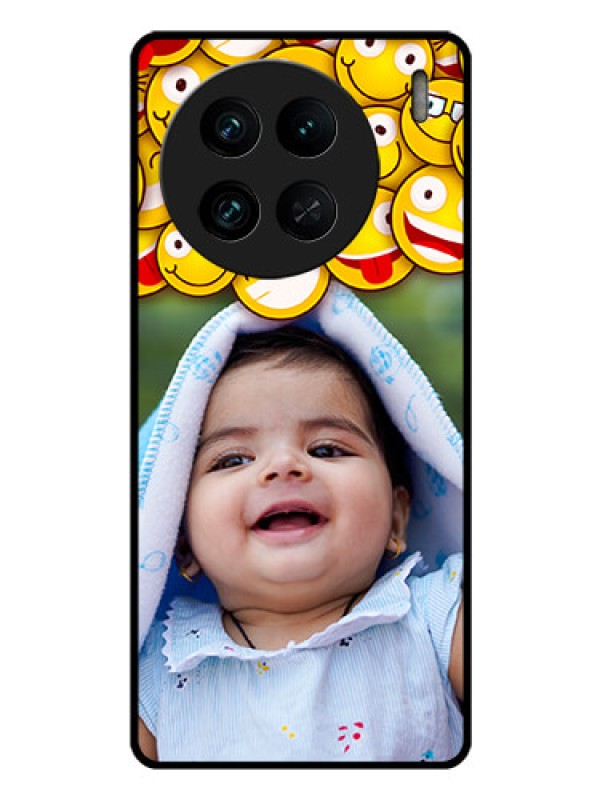 Custom Vivo X90 Pro 5G Custom Glass Mobile Case - with Smiley Emoji Design