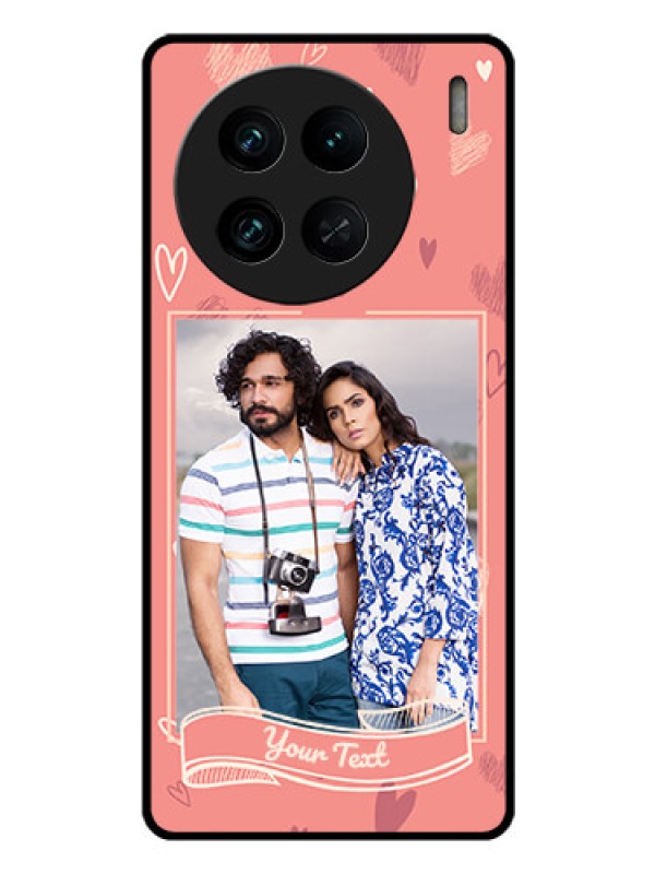 Custom Vivo X90 Pro 5G Custom Glass Phone Case - Love doodle art Design