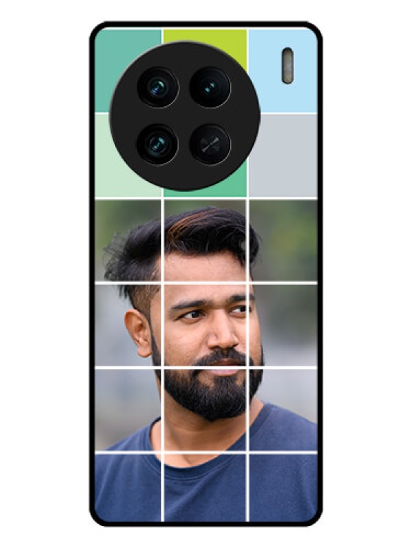 Custom Vivo X90 Pro 5G Photo Printing on Glass Case - with white box pattern