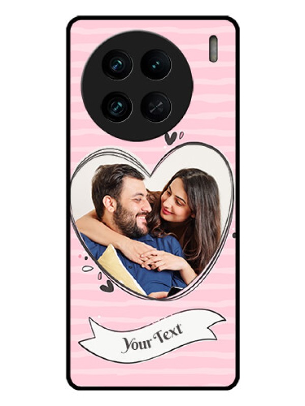 Custom Vivo X90 Pro 5G Custom Glass Phone Case - Vintage Heart Design