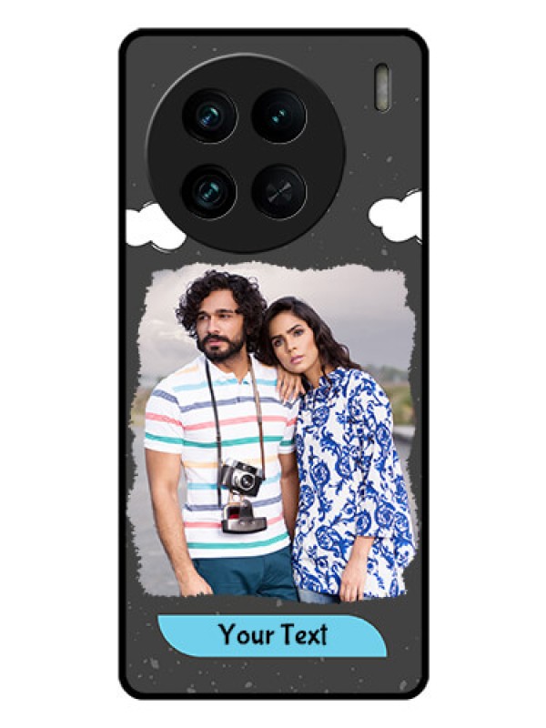 Custom Vivo X90 Pro 5G Custom Glass Phone Case - Splashes with love doodles Design