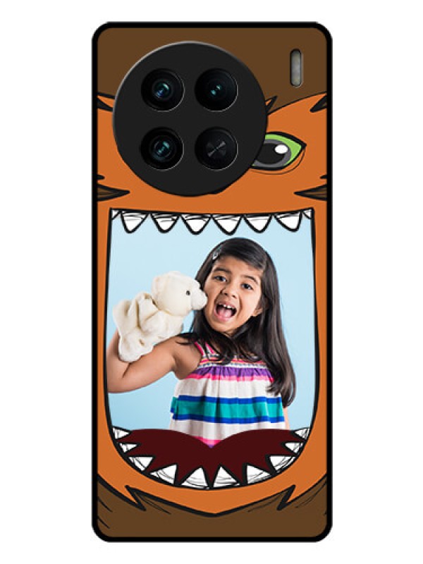 Custom Vivo X90 Pro 5G Photo Printing on Glass Case - Owl Monster Back Case Design