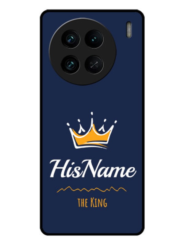 Custom Vivo X90 Pro 5G Glass Phone Case King with Name