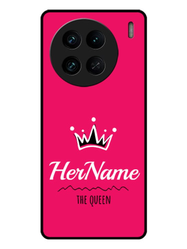 Custom Vivo X90 Pro 5G Glass Phone Case Queen with Name