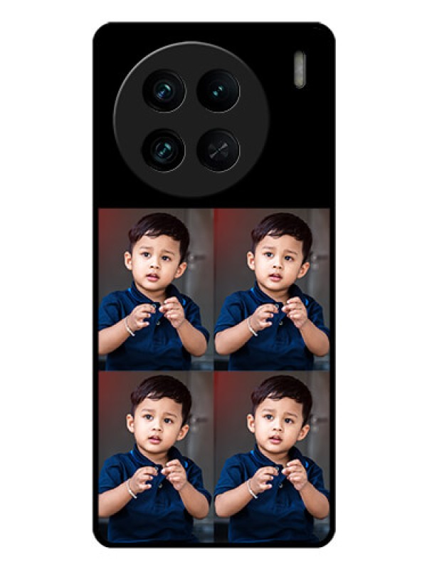 Custom Vivo X90 Pro 5G 4 Image Holder on Glass Mobile Cover