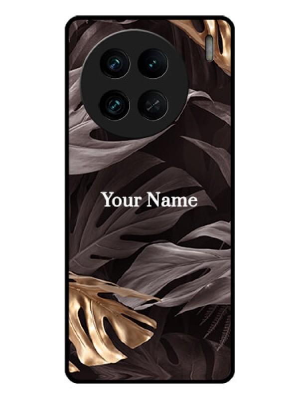 Custom Vivo X90 Pro 5G Personalised Glass Phone Case - Wild Leaves digital paint Design