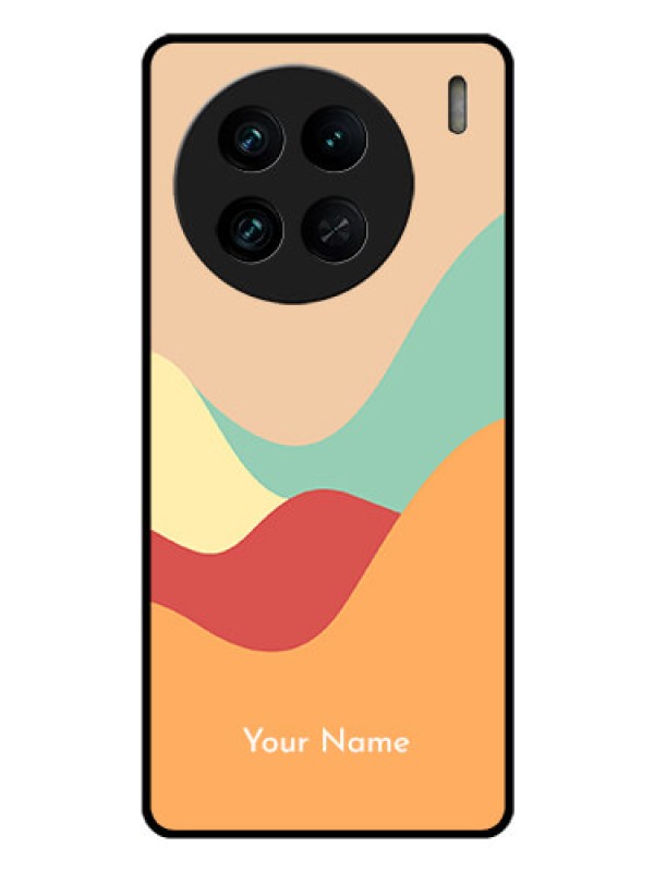 Custom Vivo X90 Pro 5G Personalized Glass Phone Case - Ocean Waves Multi-colour Design