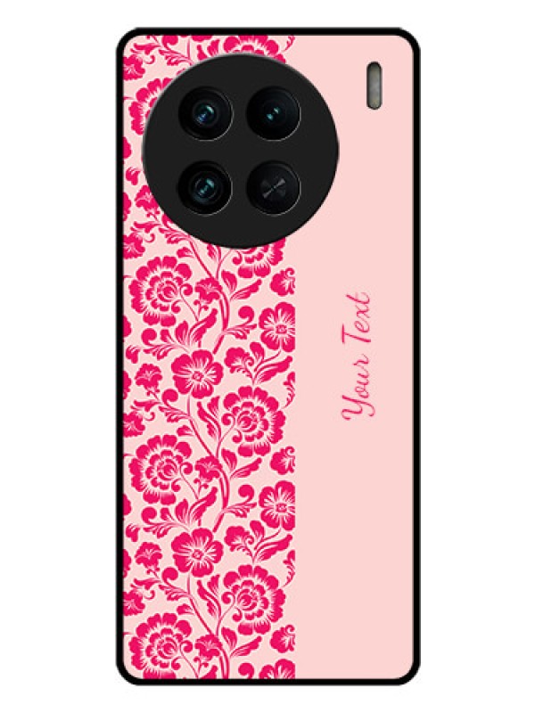 Custom Vivo X90 Pro 5G Custom Glass Phone Case - Attractive Floral Pattern Design