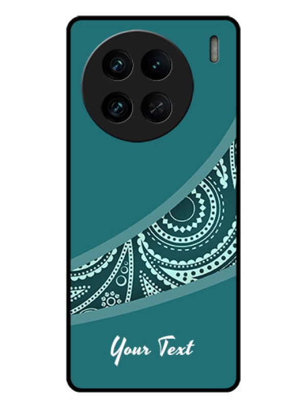 Custom Vivo X90 Pro 5G Photo Printing on Glass Case - semi visible floral Design