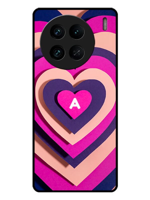 Custom Vivo X90 Pro 5G Custom Glass Mobile Case - Cute Heart Pattern Design
