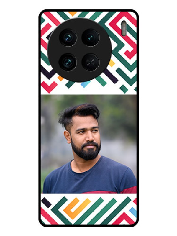 Custom Vivo X90 Pro 5G Personalized Glass Phone Case - Colorful Maze Pattern Design