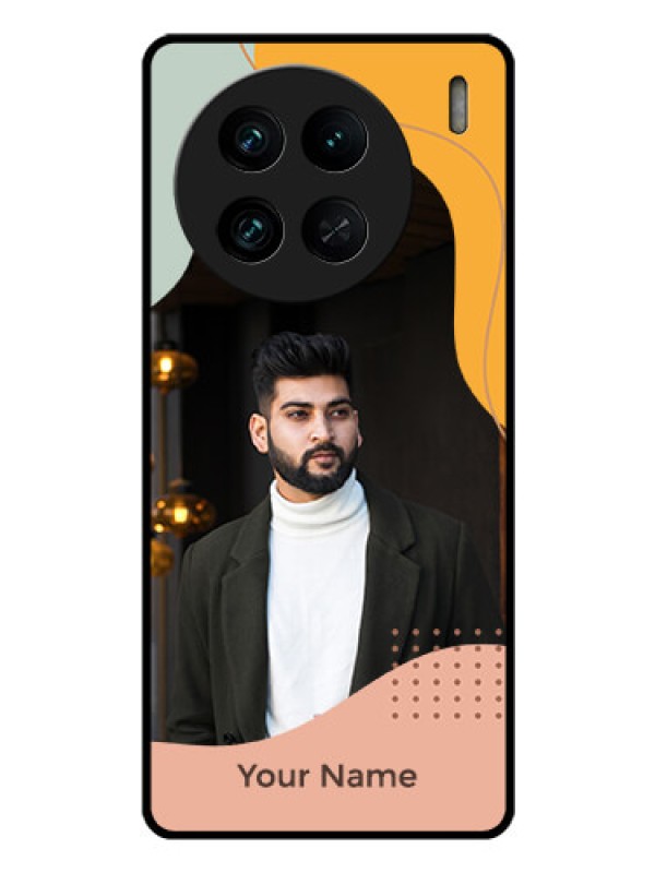 Custom Vivo X90 Pro 5G Personalized Glass Phone Case - Tri-coloured overlay design