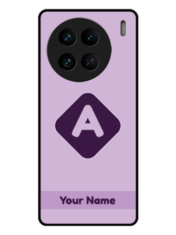 Custom Vivo X90 Pro 5G Custom Glass Mobile Case - Custom Letter in curved badge Design