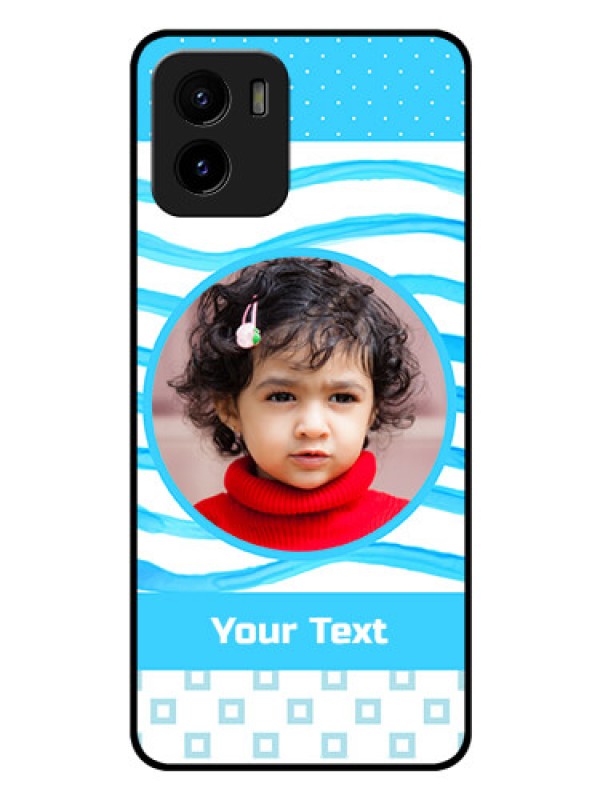Custom Vivo Y01 Custom Glass Phone Case - Simple Blue Case Design