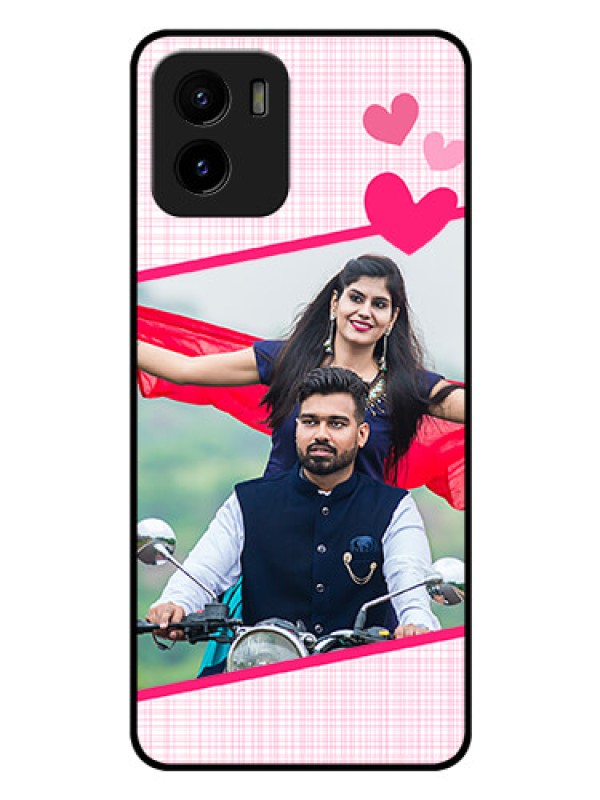 Custom Vivo Y01 Custom Glass Phone Case - Love Shape Heart Design