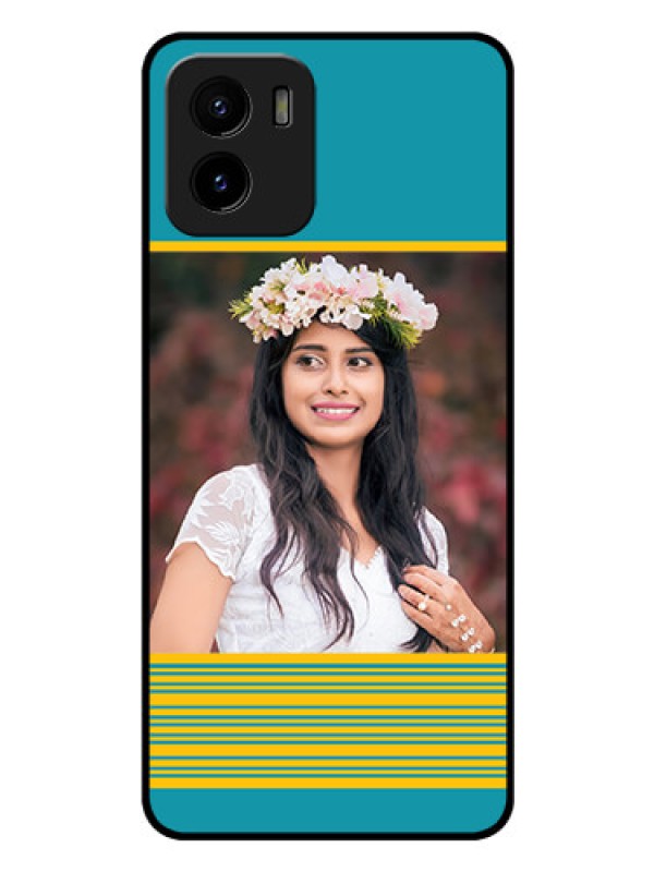 Custom Vivo Y01 Custom Glass Phone Case - Yellow & Blue Design