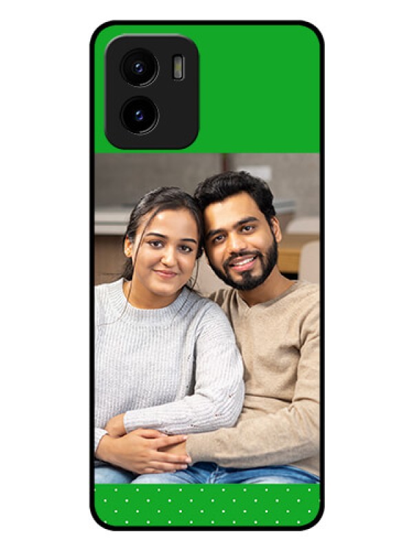 Custom Vivo Y01 Personalized Glass Phone Case - Green Pattern Design