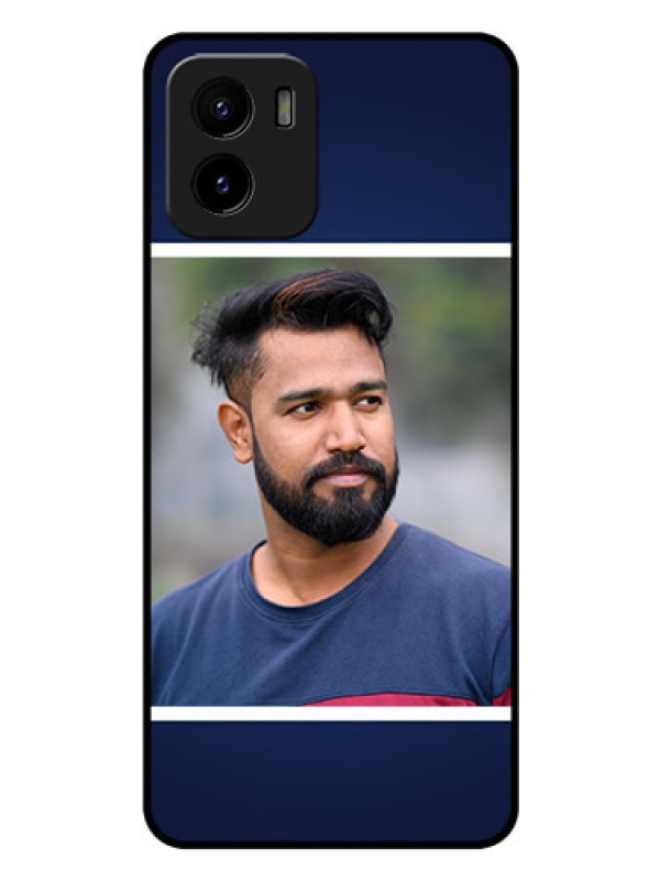 Custom Vivo Y01 Personalized Glass Phone Case - Simple Royal Blue Design