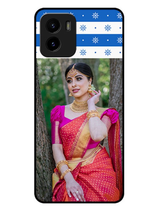 Custom Vivo Y01 Photo Printing on Glass Case - Snow Pattern Design