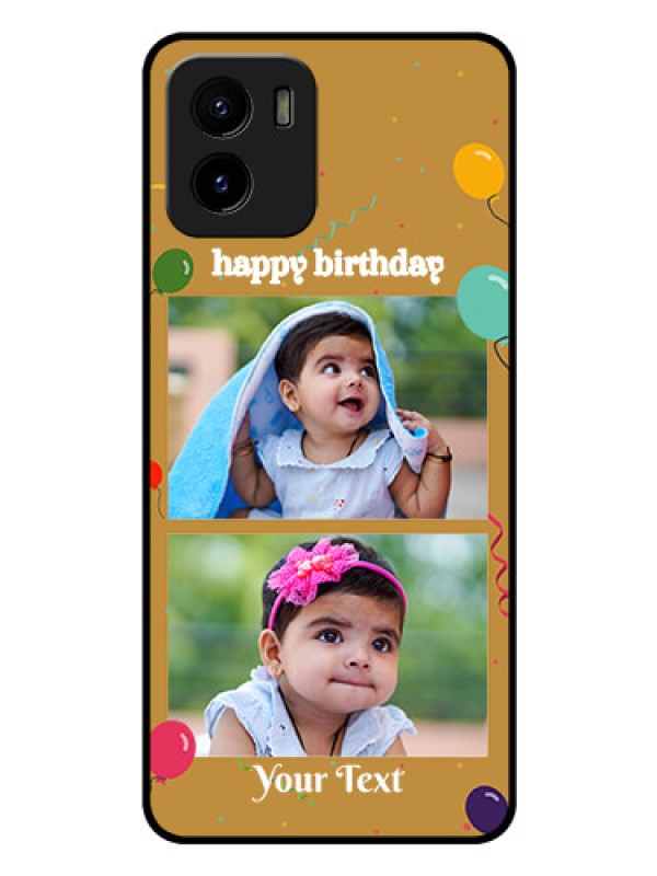 Custom Vivo Y01 Personalized Glass Phone Case - Image Holder with Birthday Celebrations Design