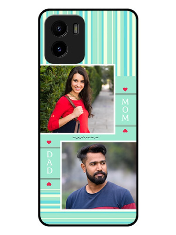Custom Vivo Y01 Custom Glass Phone Case - Mom & Dad Pic Design