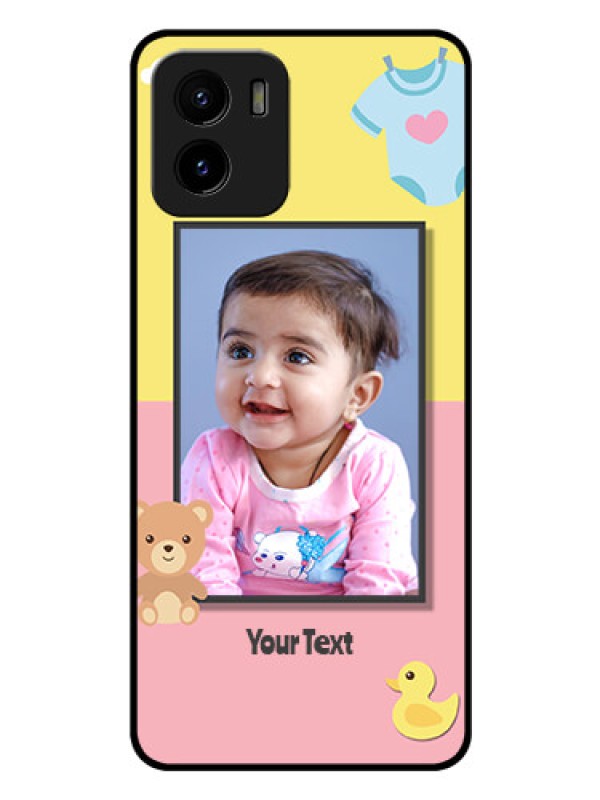 Custom Vivo Y01 Photo Printing on Glass Case - Kids 2 Color Design