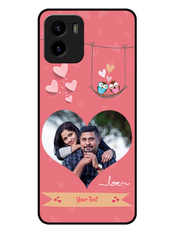 Custom Vivo Y01 Personalized Glass Phone Case - Peach Color Love Design