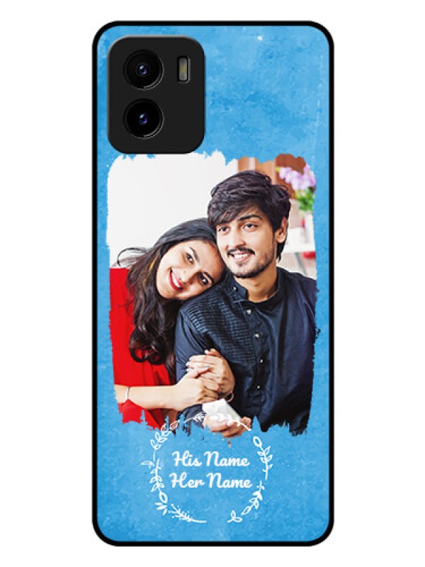 Custom Vivo Y01 Custom Glass Phone Case - Blue Color Vintage Design