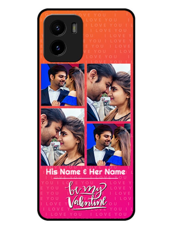 Custom Vivo Y01 Custom Glass Phone Case - I Love You Pink Design