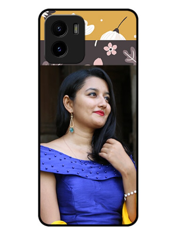 Custom Vivo Y01 Custom Glass Phone Case - Stylish Floral Design