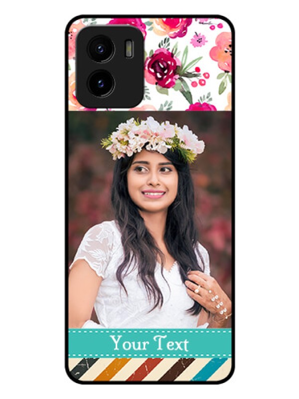 Custom Vivo Y01 Custom Glass Phone Case - Watercolor Floral Design