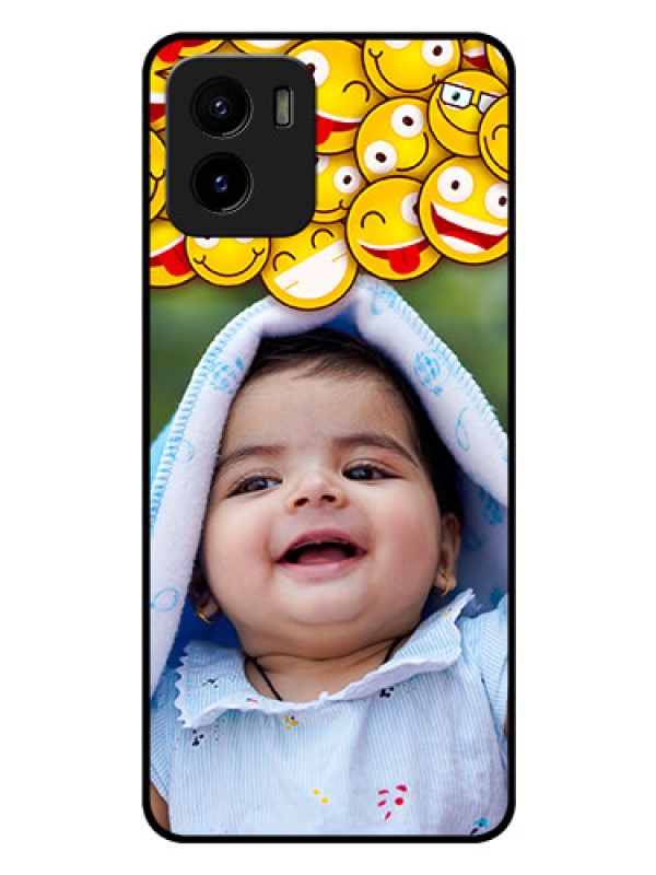 Custom Vivo Y01 Custom Glass Mobile Case - with Smiley Emoji Design