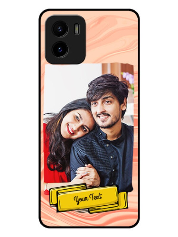 Custom Vivo Y01 Personalized Glass Phone Case - Marble Texture Design