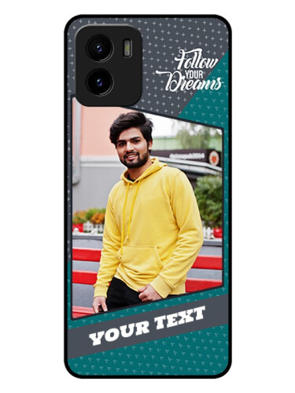 Custom Vivo Y01 Personalized Glass Phone Case - Background Pattern Design with Quote