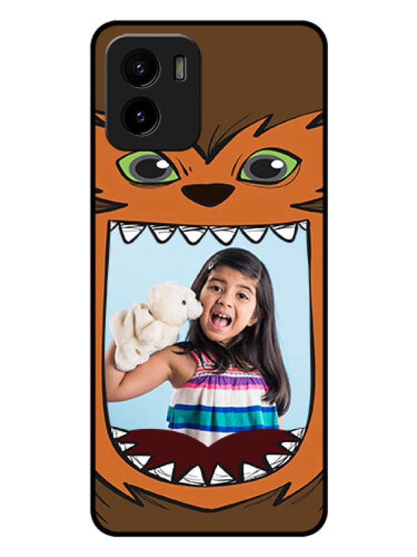 Custom Vivo Y01 Photo Printing on Glass Case - Owl Monster Back Case Design