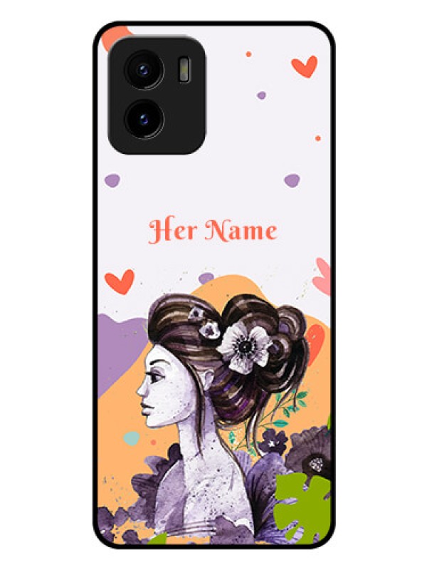 Custom Vivo Y01 Personalized Glass Phone Case - Woman And Nature Design