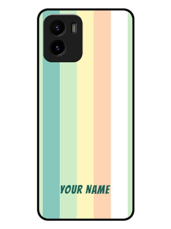 Custom Vivo Y01 Photo Printing on Glass Case - Multi-colour Stripes Design