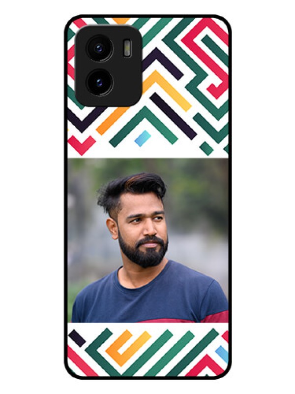Custom Vivo Y01 Personalized Glass Phone Case - Colorful Maze Pattern Design