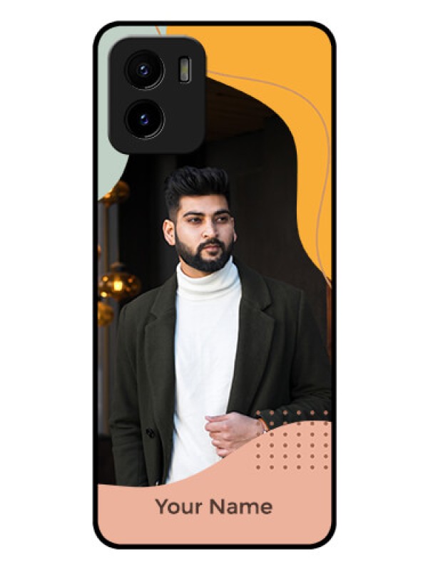 Custom Vivo Y01 Personalized Glass Phone Case - Tri-coloured overlay design