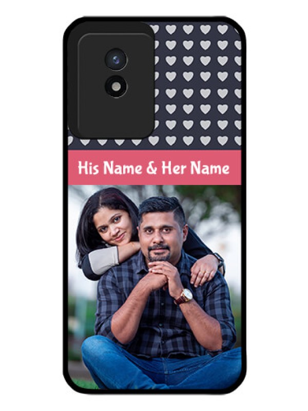 Custom Vivo Y02 Custom Glass Mobile Case - Love Symbols Design