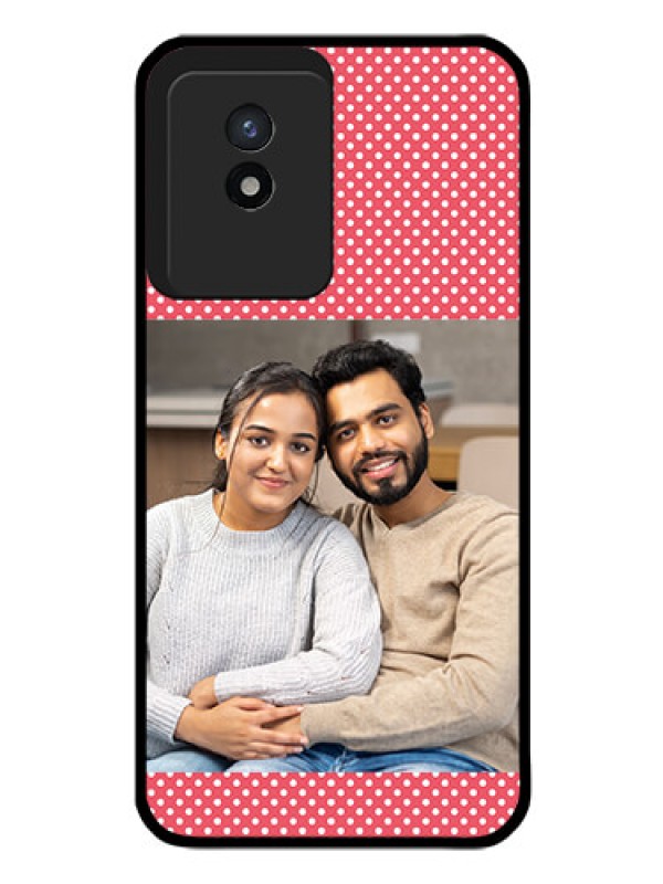 Custom Vivo Y02 Custom Glass Phone Case - White Dotted Design